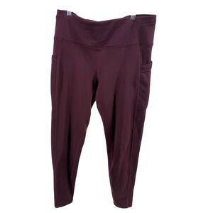 Athleta Altitude Stash Tight In Polartec Powerstretch Legging Burgundy Size L